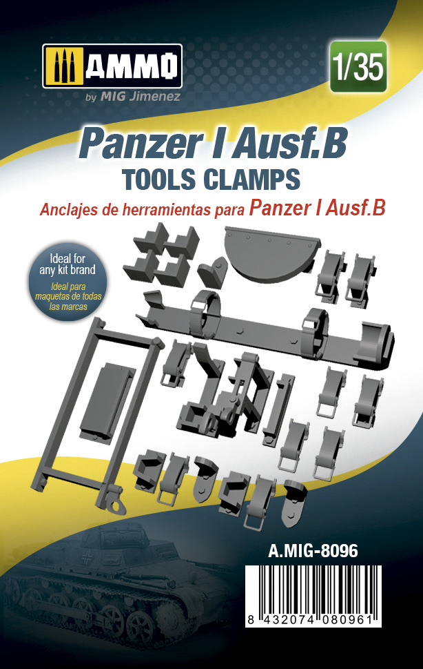 Ammo by Mig Jimenez Panzer I Ausf.B Tools Clamps - Scale 1/35 - Ammo by Mig Jimenez - A.MIG-8096