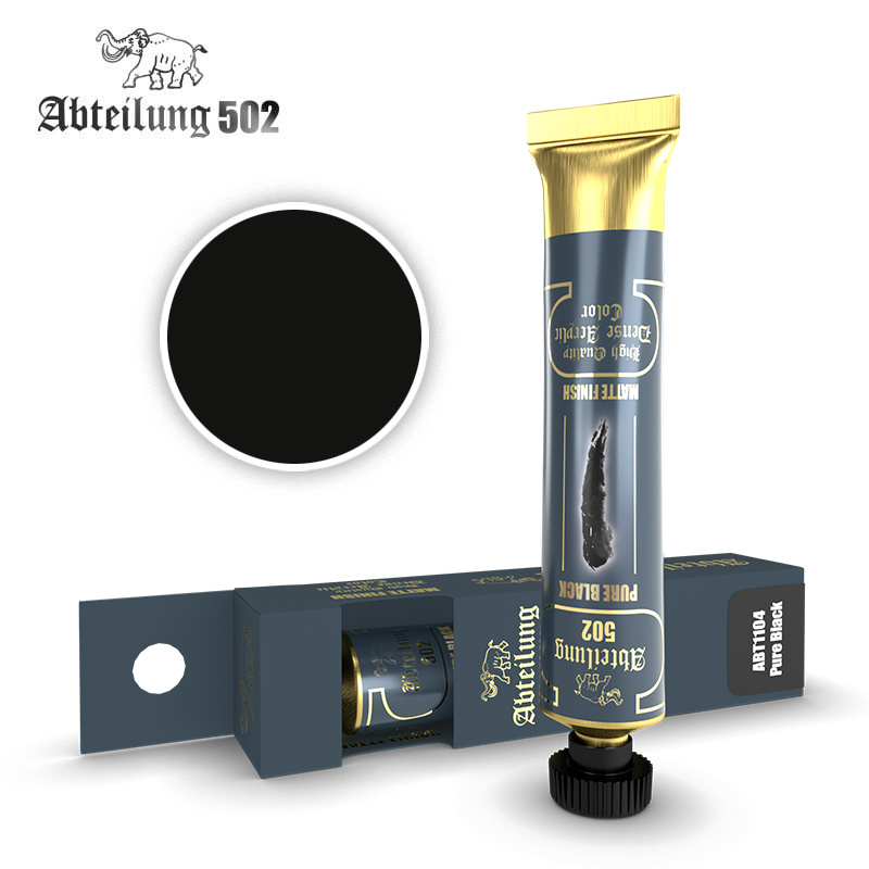 Abteilung 502 Pure Black - High Quality Dense Acrylic Colors - 20ml - Abteilung 502 -  ABT1104