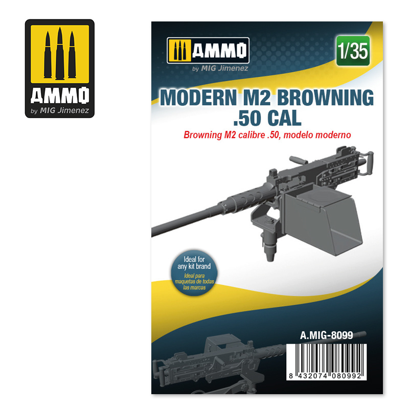 Ammo by Mig Jimenez Modern M2 Browning .50 cal - Scale 1/35 - Ammo by Mig Jimenez - A.MIG-8099