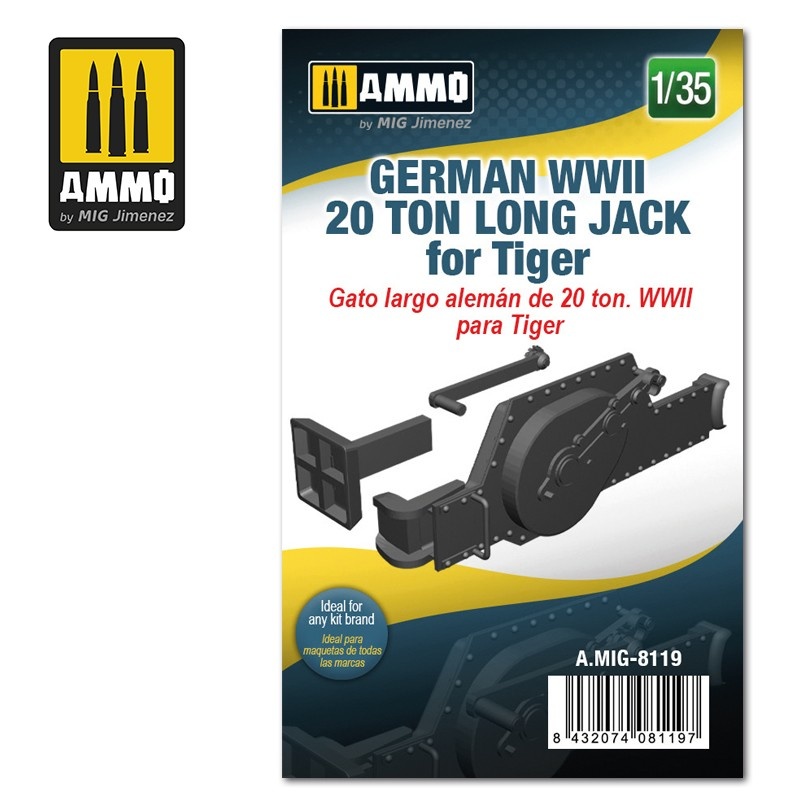 Ammo by Mig Jimenez German WWII 20 ton Long Jack for Tiger - Scale 1/35 - Ammo by Mig Jimenez - A.MIG-8119