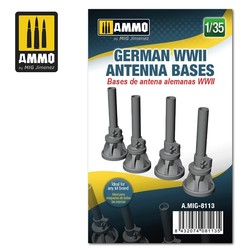 German WWII Antenna Bases - Scale 1/35 - Ammo by Mig Jimenez - A.MIG-8113