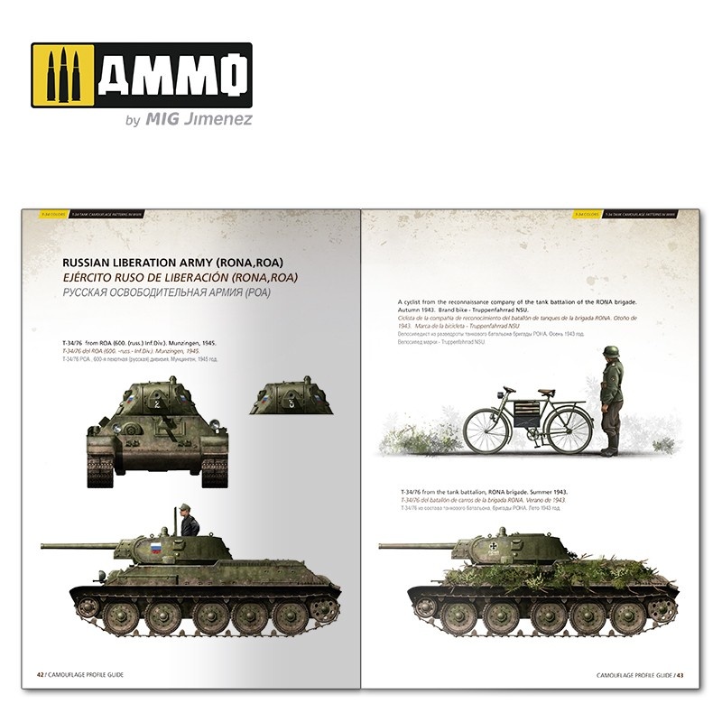 Ammo by Mig Jimenez T-34 Colors. T-34 Tank Camouflage Patterns in WWII ENGLISH, SPANISH, RUSSIAN - Ammo by Mig Jimenez - A.MIG-6145