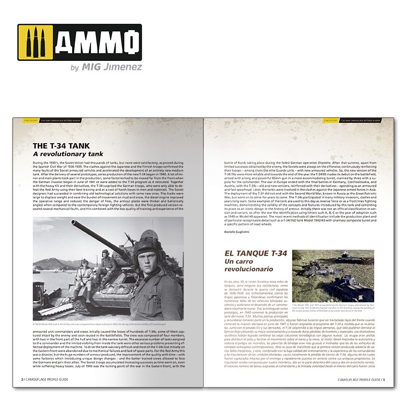 Ammo by Mig Jimenez T-34 Colors. T-34 Tank Camouflage Patterns in WWII ENGLISH, SPANISH, RUSSIAN - Ammo by Mig Jimenez - A.MIG-6145