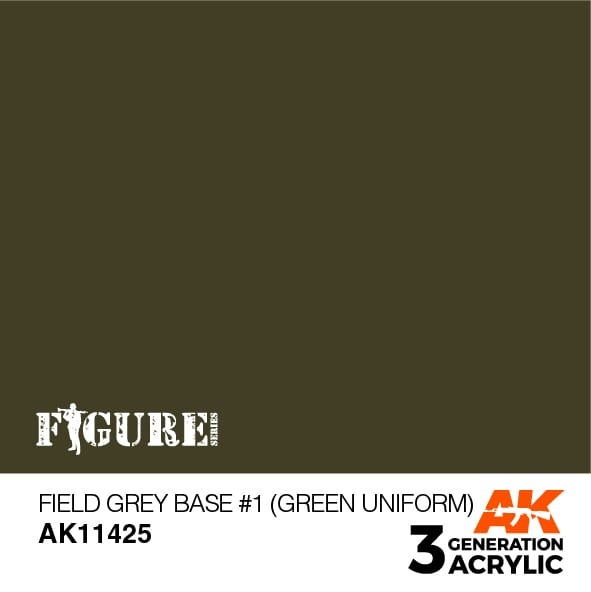 AK-Interactive Field Grey Base #1 (Green uniform) - 17ml - AK-Interactive - AK-11425