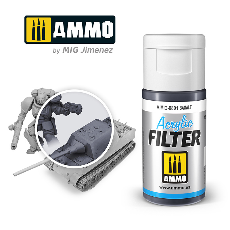 Ammo by Mig Jimenez Acrylic Filter Basalt - 15ml - Ammo by Mig Jimenez - A.MIG-0801