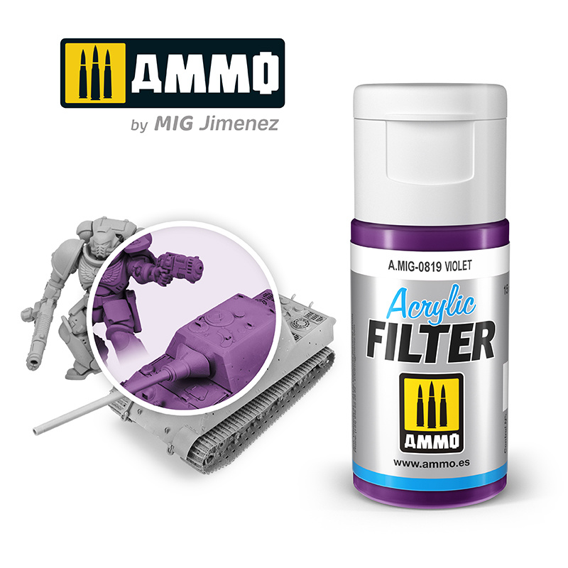 Ammo by Mig Jimenez Acrylic Filter Violet - 15ml - Ammo by Mig Jimenez - A.MIG-0819