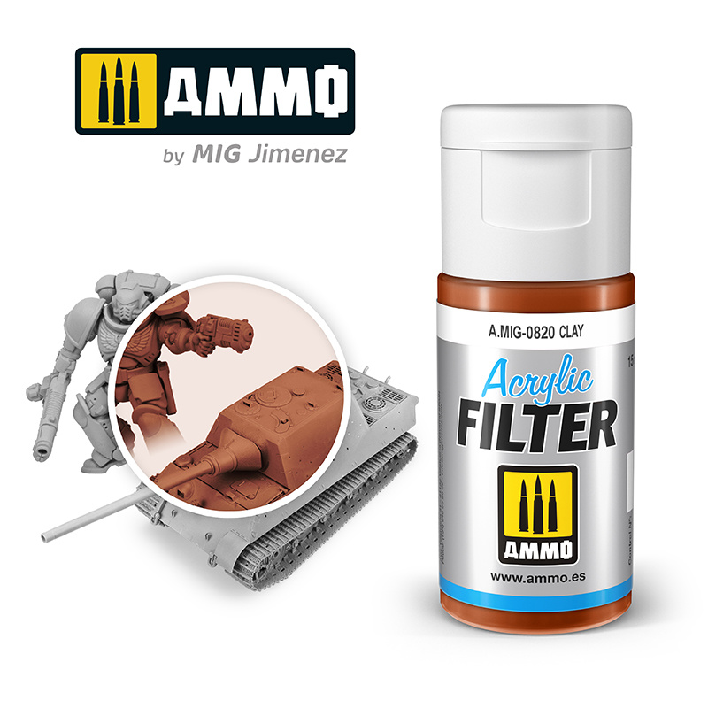 Ammo by Mig Jimenez Acrylic Filter Clay - 15ml - Ammo by Mig Jimenez - A.MIG-0820