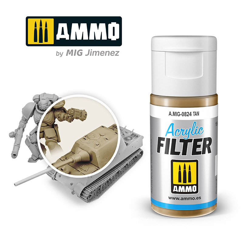 Ammo by Mig Jimenez Acrylic Filter Tan - 15ml - Ammo by Mig Jimenez - A.MIG-0824