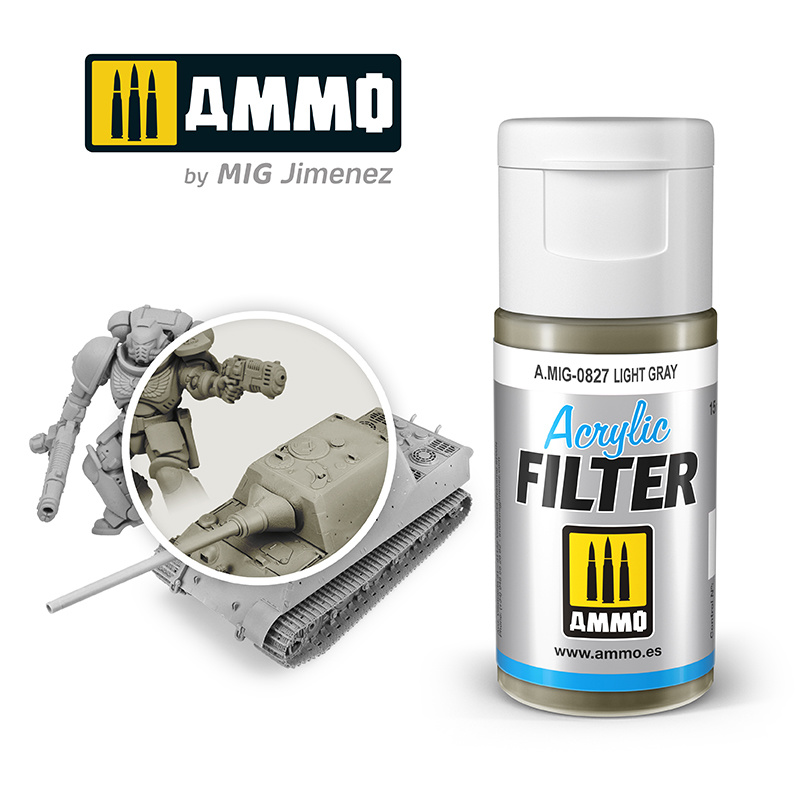 Ammo by Mig Jimenez Acrylic Filter Light Gray - 15ml - Ammo by Mig Jimenez - A.MIG-0827