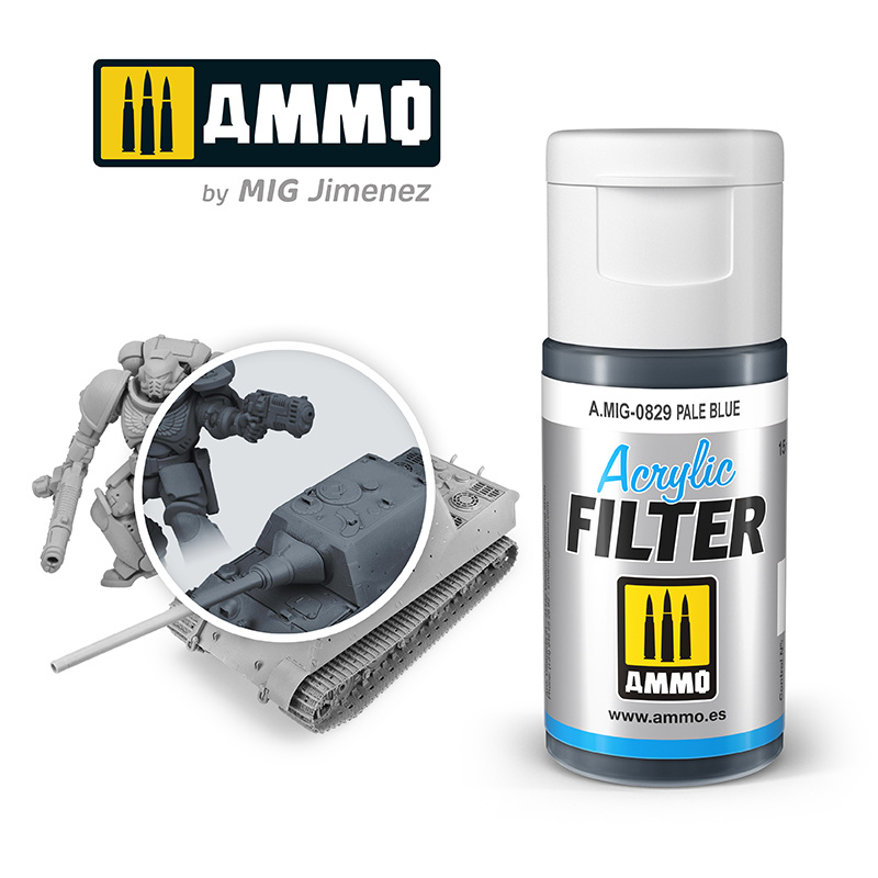 Ammo by Mig Jimenez Acrylic Filter Pale Blue - 15ml - Ammo by Mig Jimenez - A.MIG-0829