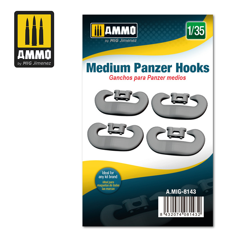 Ammo by Mig Jimenez Medium Panzer Hooks- Scale 1/35 - Ammo by Mig Jimenez - A.MIG-8143