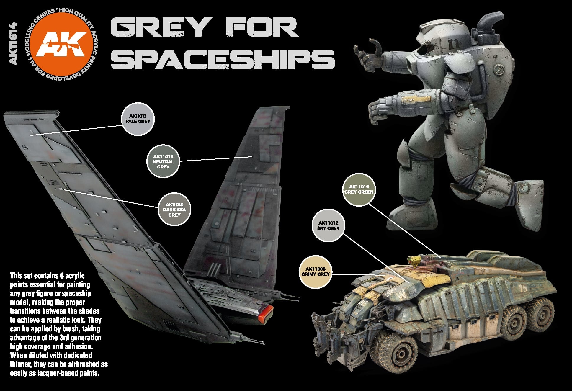 AK-Interactive Grey For Spaceships Set - AK-Interactive- AK-11614