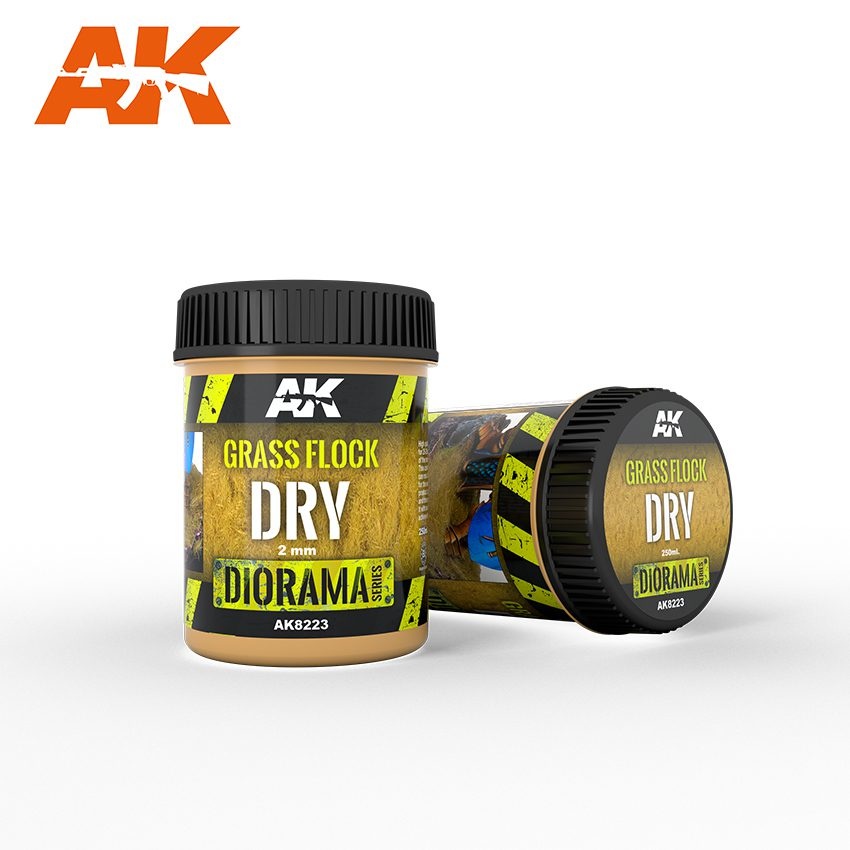 AK-Interactive Grass Flock 2mm Dry - 250ml - AK-Interactive - AK-8223