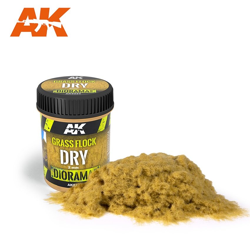 AK-Interactive Grass Flock 2mm Dry - 250ml - AK-Interactive - AK-8223