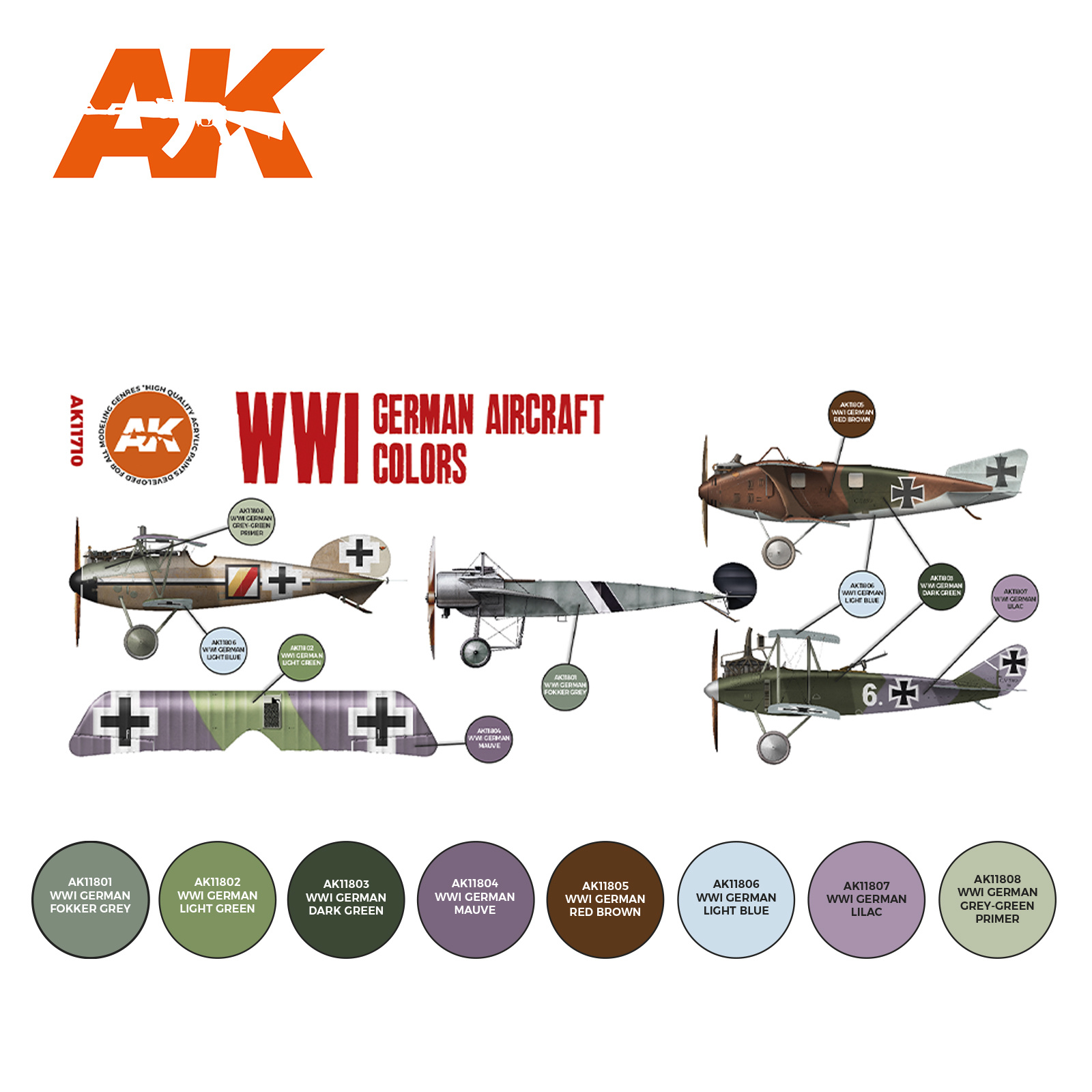 AK-Interactive WWI German Aircraft Colors Set - AK-Interactive - AK-11710