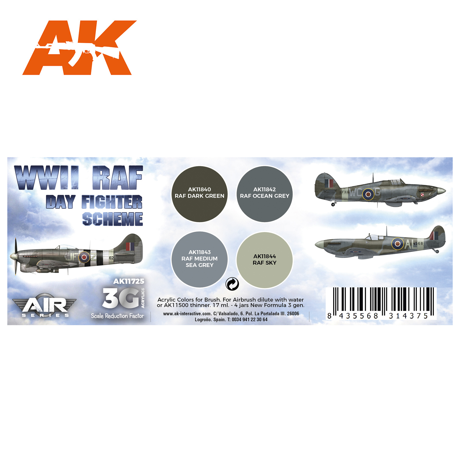 AK-Interactive WWII RAF Day Fighter Scheme Set - AK-Interactive - AK-11725