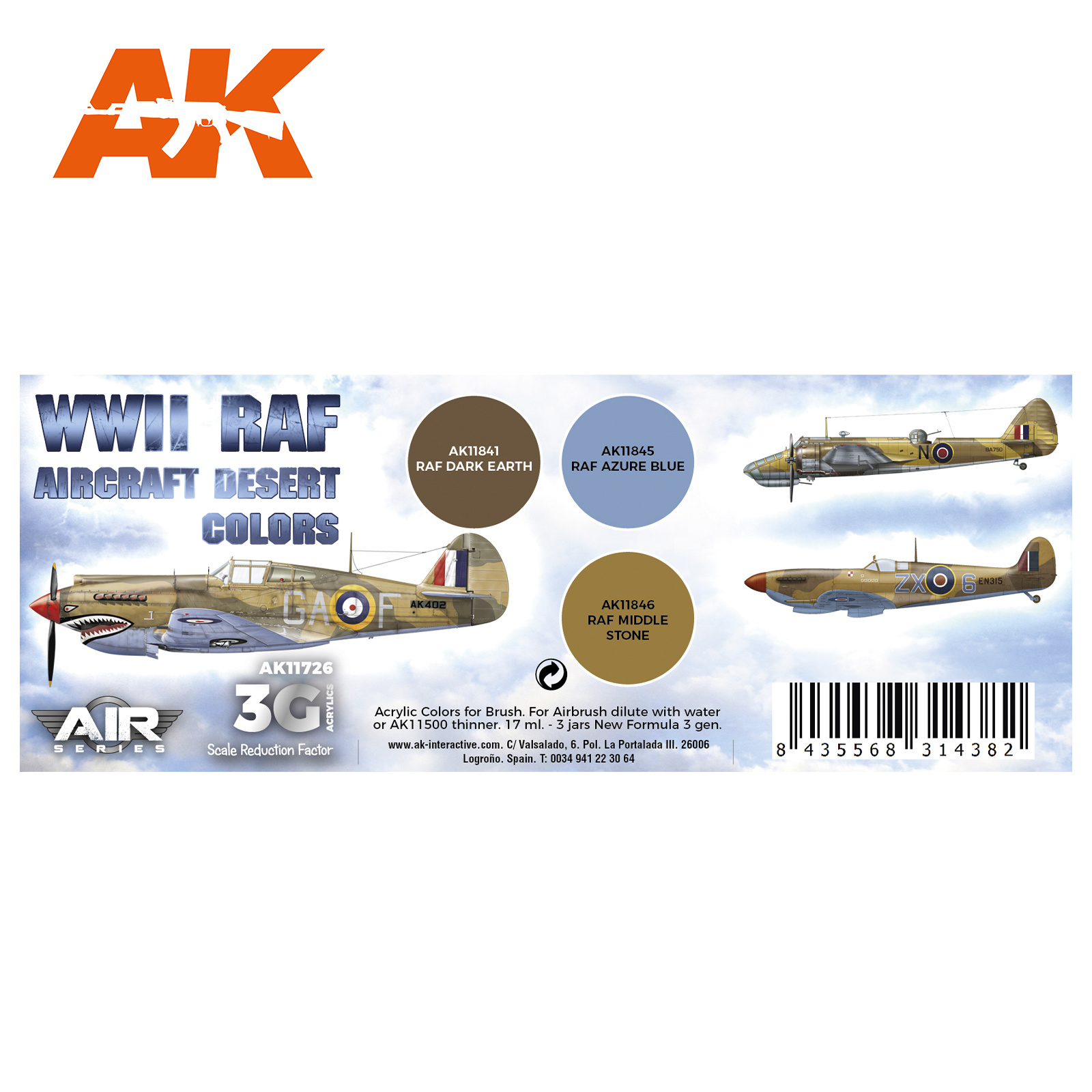 AK-Interactive WWII RAF Aircraft Desert Colors Set - AK-Interactive - AK-11726