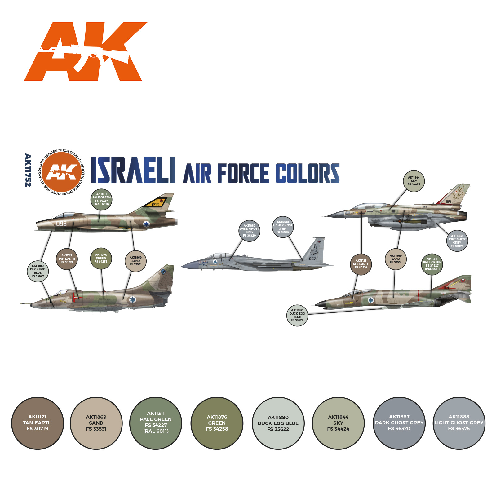 AK-Interactive Israeli Air Force Colors Set - AK-Interactive - AK-11752