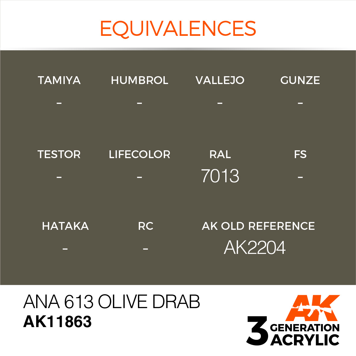 AK-Interactive ANA 613 Olive Drab - 17ml - AK-Interactive - AK-11863