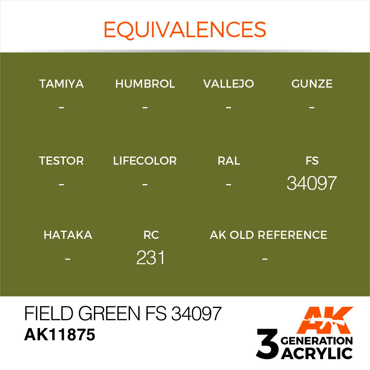 AK-Interactive Field Green FS 34097 - 17ml - AK-Interactive - AK-11875