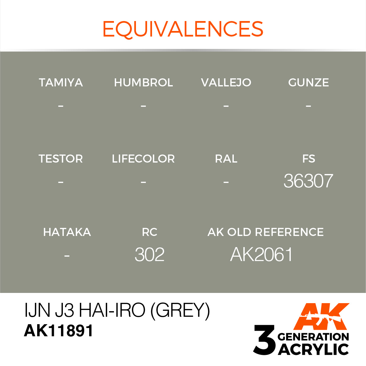 AK-Interactive IJN J3 Hai-iro (Grey) - 17ml - AK-Interactive - AK-11891