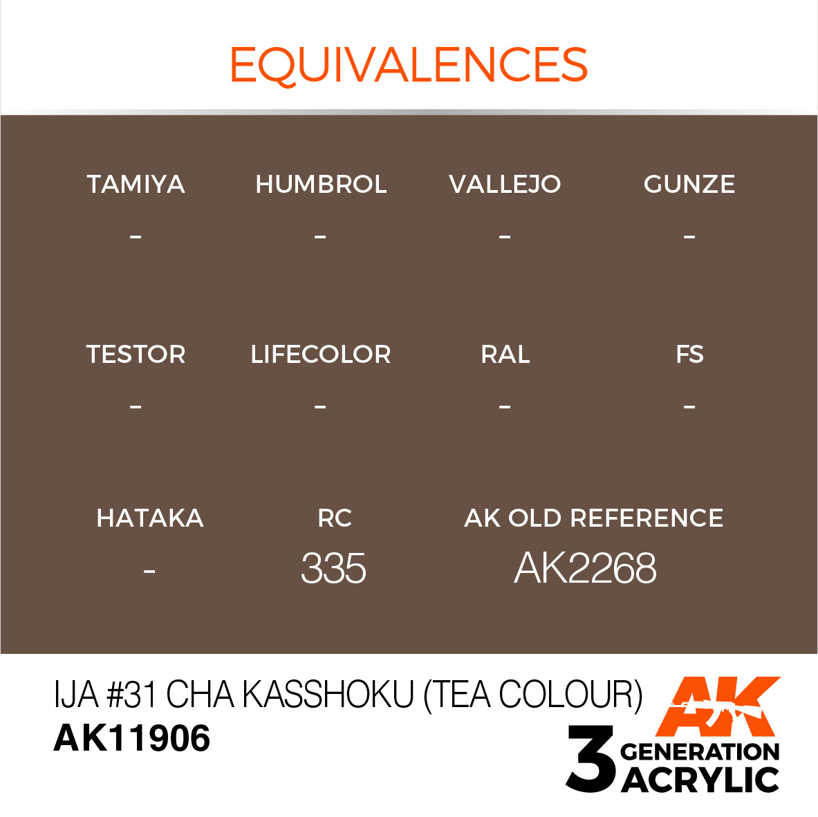 AK-Interactive IJA #31 Cha Kasshoku (Tea Colour) - 17ml - AK-Interactive - AK-11906