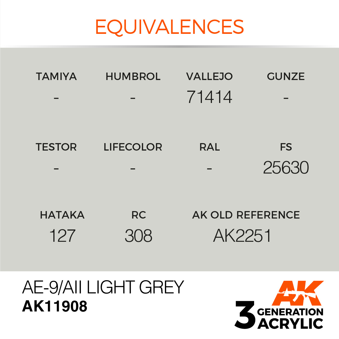 AK-Interactive AE-9/AII Light Grey - 17ml - AK-Interactive - AK-11908