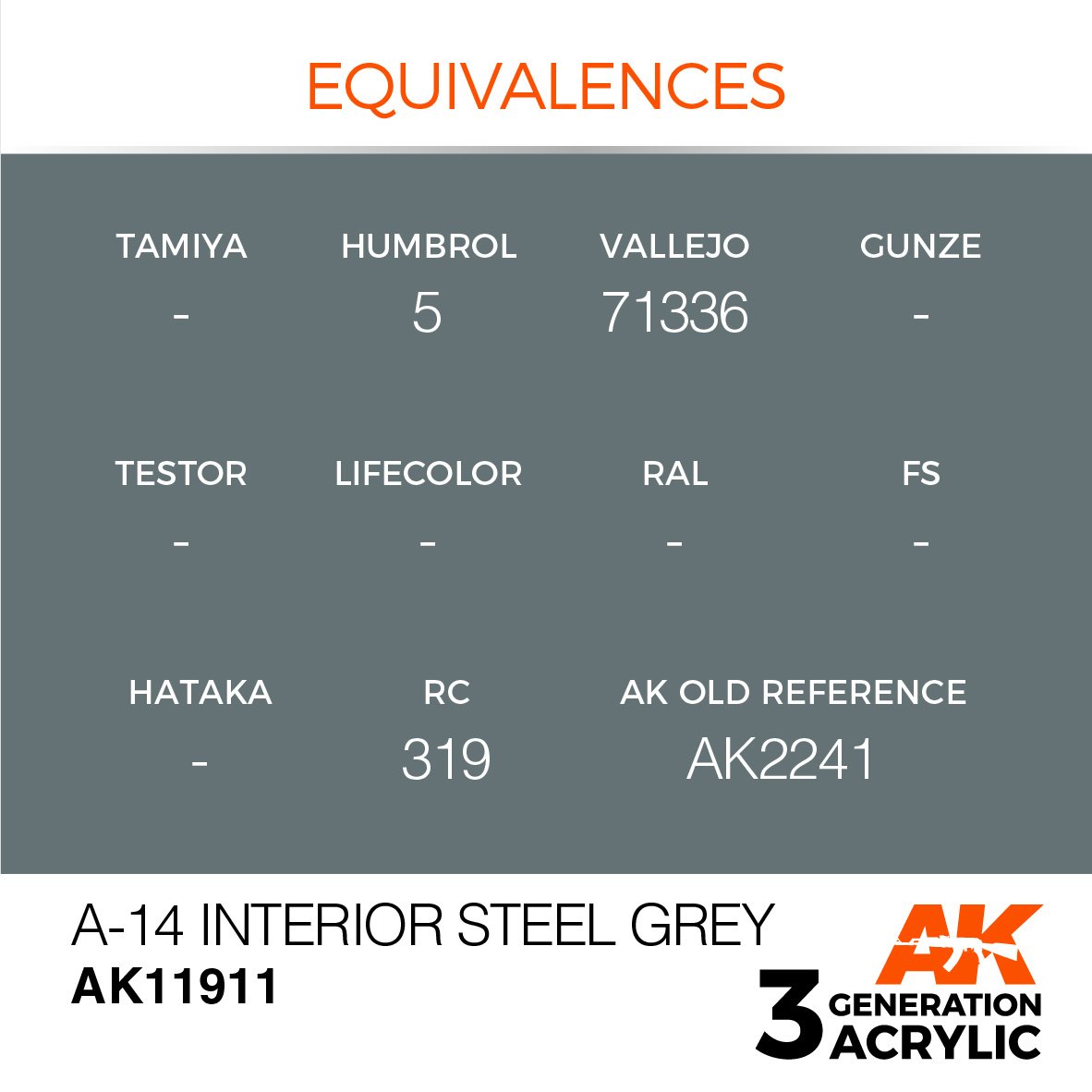 AK-Interactive A-14 Interior Steel Grey - 17ml - AK-Interactive - AK-11911