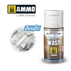 Acrylic Wash Neutral Grey Wash - 15ml - Ammo by Mig Jimenez - A.MIG-0710