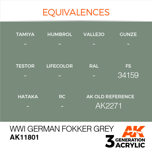 AK-Interactive WWI German Fokker Grey - 17ml - AK-Interactive - AK-11801