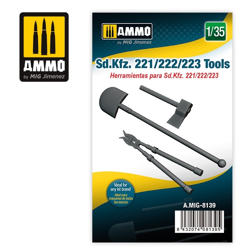 Ammo by Mig Jimenez Sd.Kfz. 221/222/223 Tools - Scale 1/35 - Ammo by Mig Jimenez - A.MIG-8139