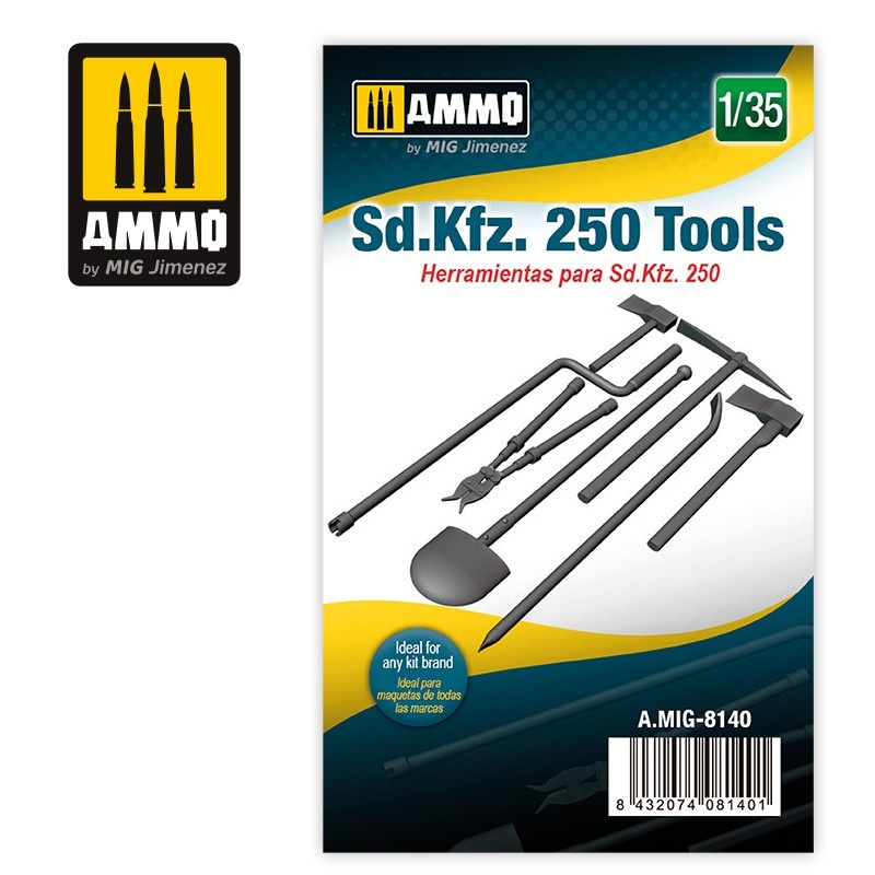 Ammo by Mig Jimenez Sd.Kfz. 250 Tools - Scale 1/35 - Ammo by Mig Jimenez - A.MIG-8140