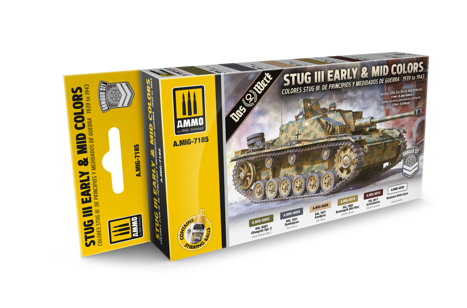 Ammo by Mig Jimenez STUG III Early & Mid colors 1939 to 1943 - Ammo by Mig Jimenez - A.MIG-7185