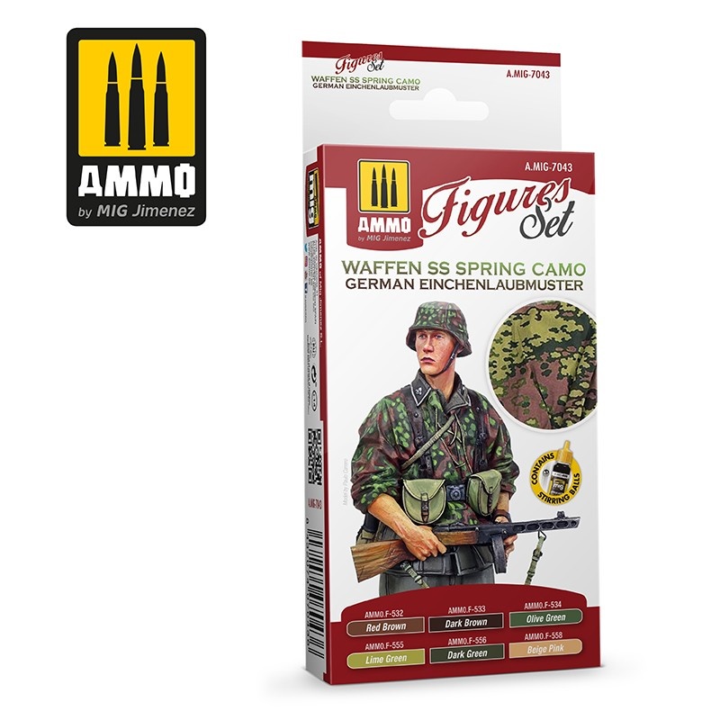 Ammo by Mig Jimenez Waffen SS Spring Camo. German Einchenlaubmuster Figures Set - Ammo by Mig Jimenez - A.MIG-7043