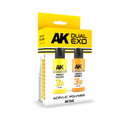 Power Yellow & Fusion Orange Dual Exo Set - 2 x 60ml - AK-Interactive - AK-1545