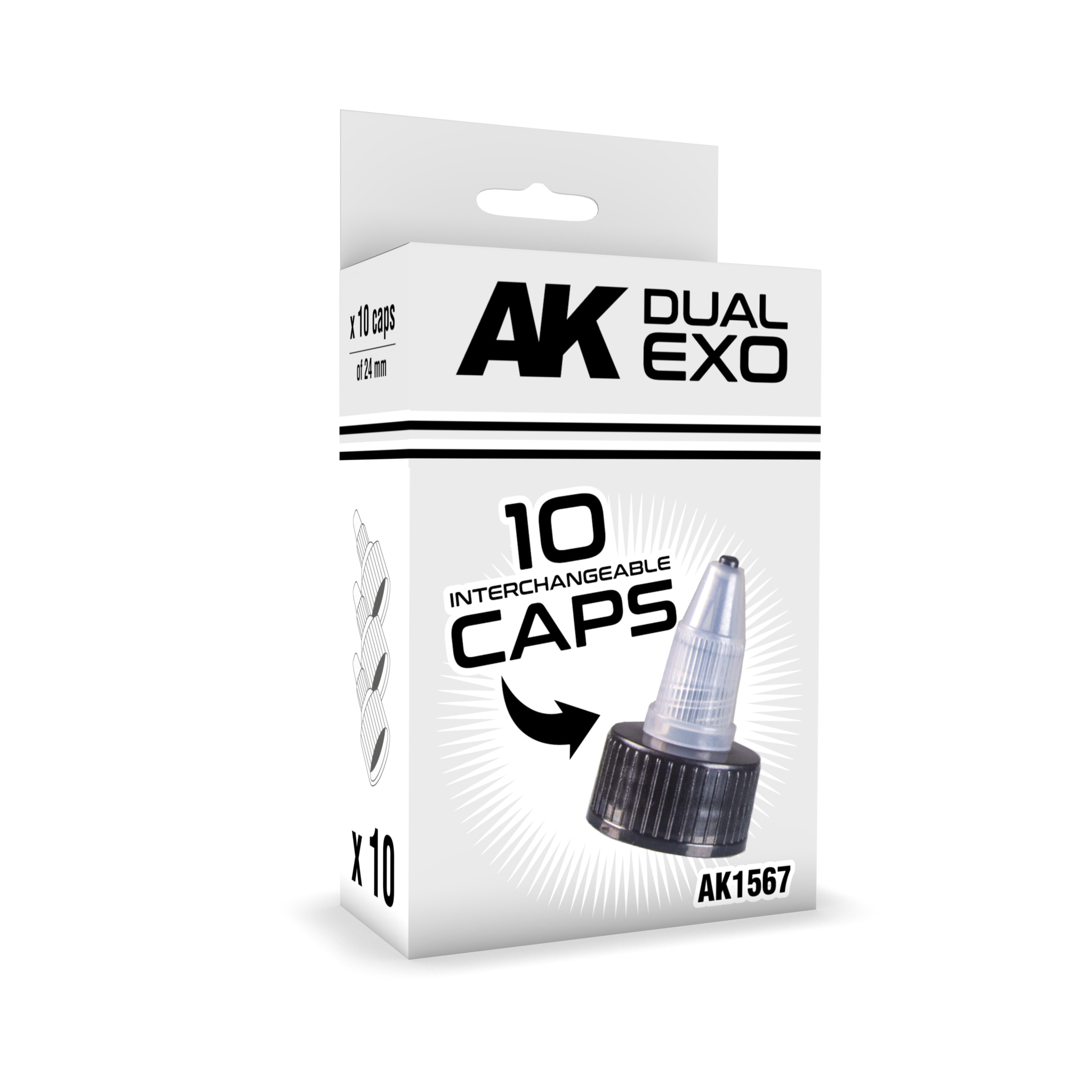 AK-Interactive Set Black Caps (24Mm Diameter) - 2 x 60ml - AK-Interactive - AK-1567