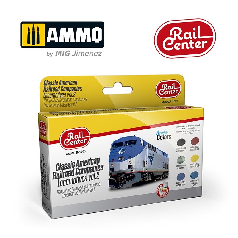 Ammo by Mig Jimenez Classic American Railroad Companies – Locomotives Vol.2 - Ammo By Mig Jimenez - Ammo.R-1008