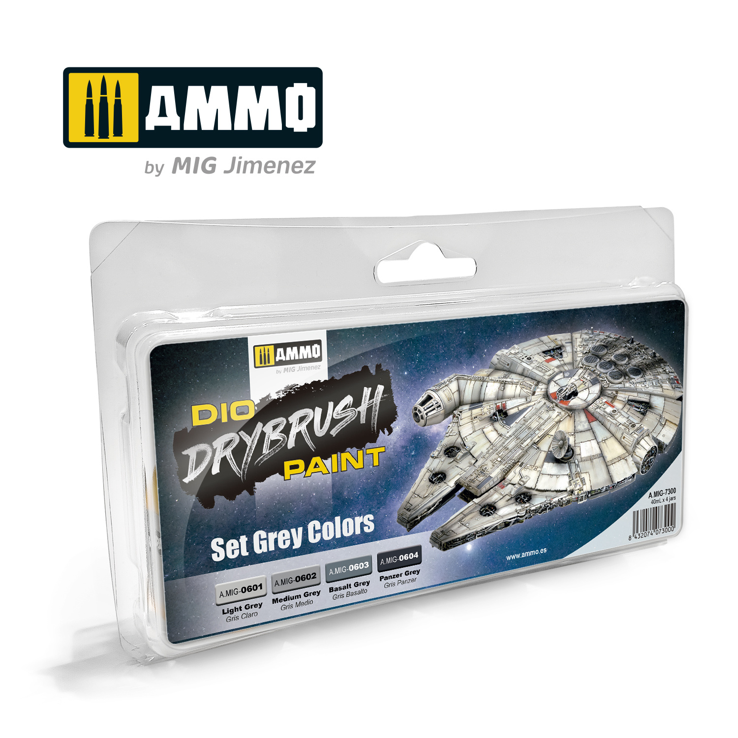Ammo by Mig Jimenez Drybrush Set Grey Colors - Ammo by Mig Jimenez - A.MIG-7300