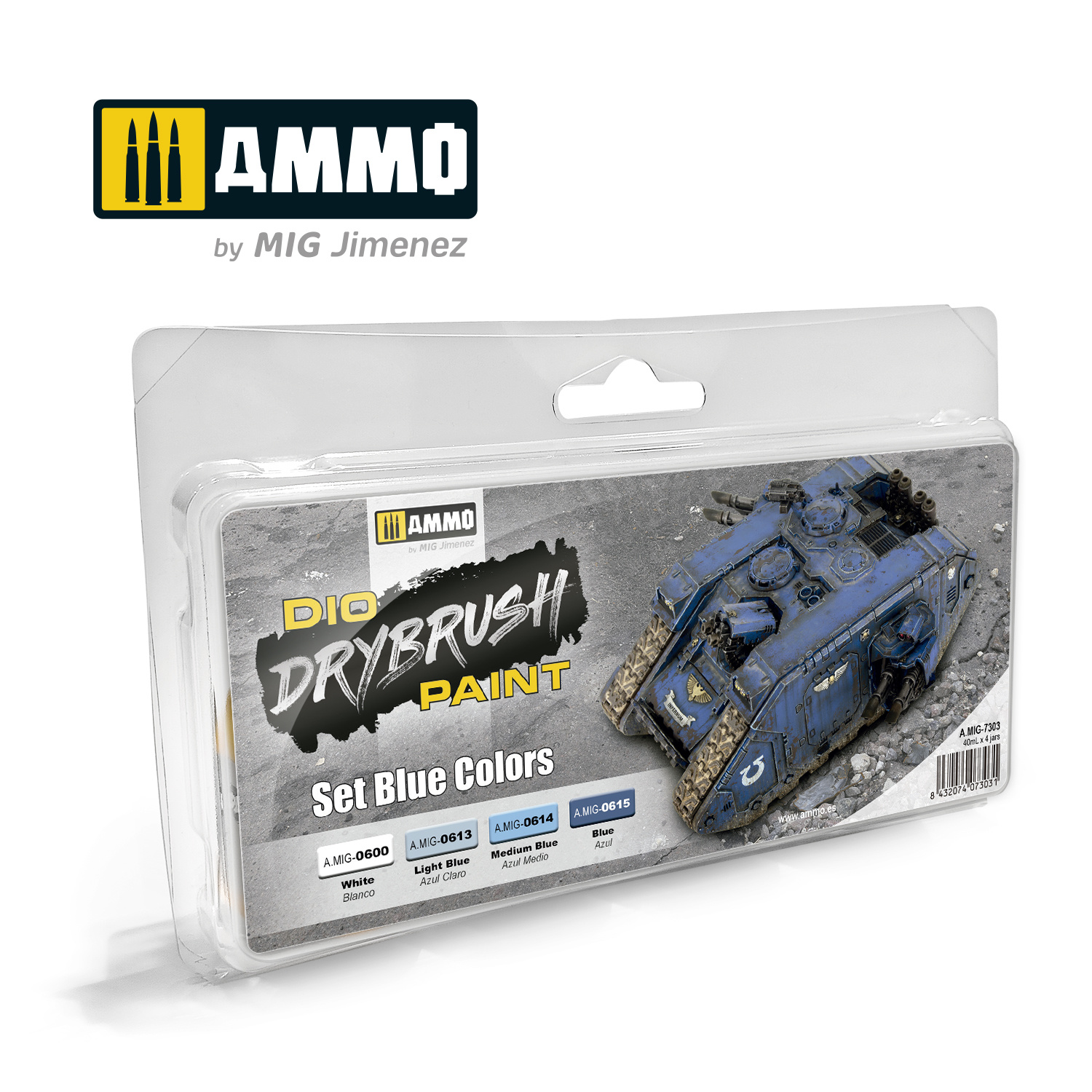 Ammo by Mig Jimenez Drybrush Set Blue Colors - Ammo by Mig Jimenez - A.MIG-7303