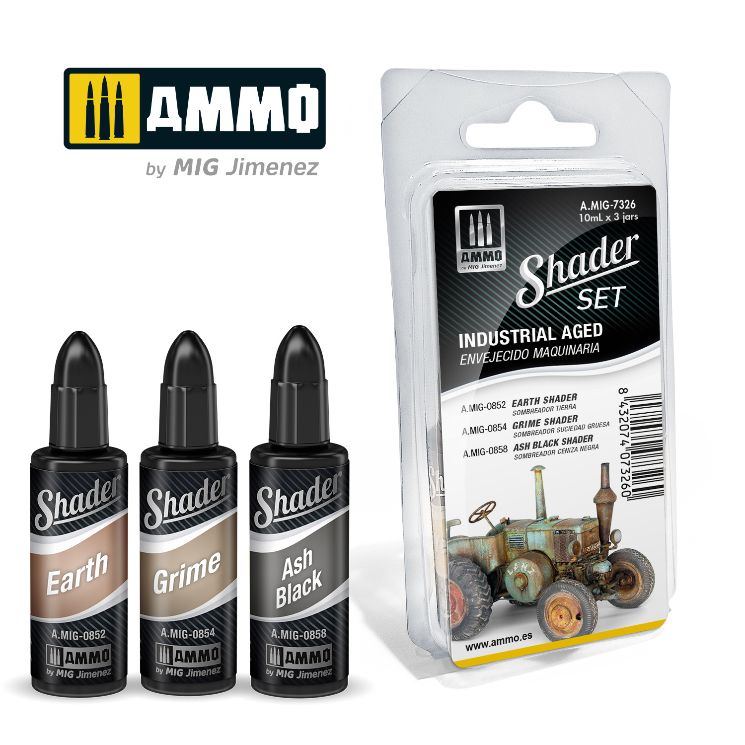 Ammo by Mig Jimenez Shader Set Industrial Aged - Ammo by Mig Jimenez - A.MIG-7326