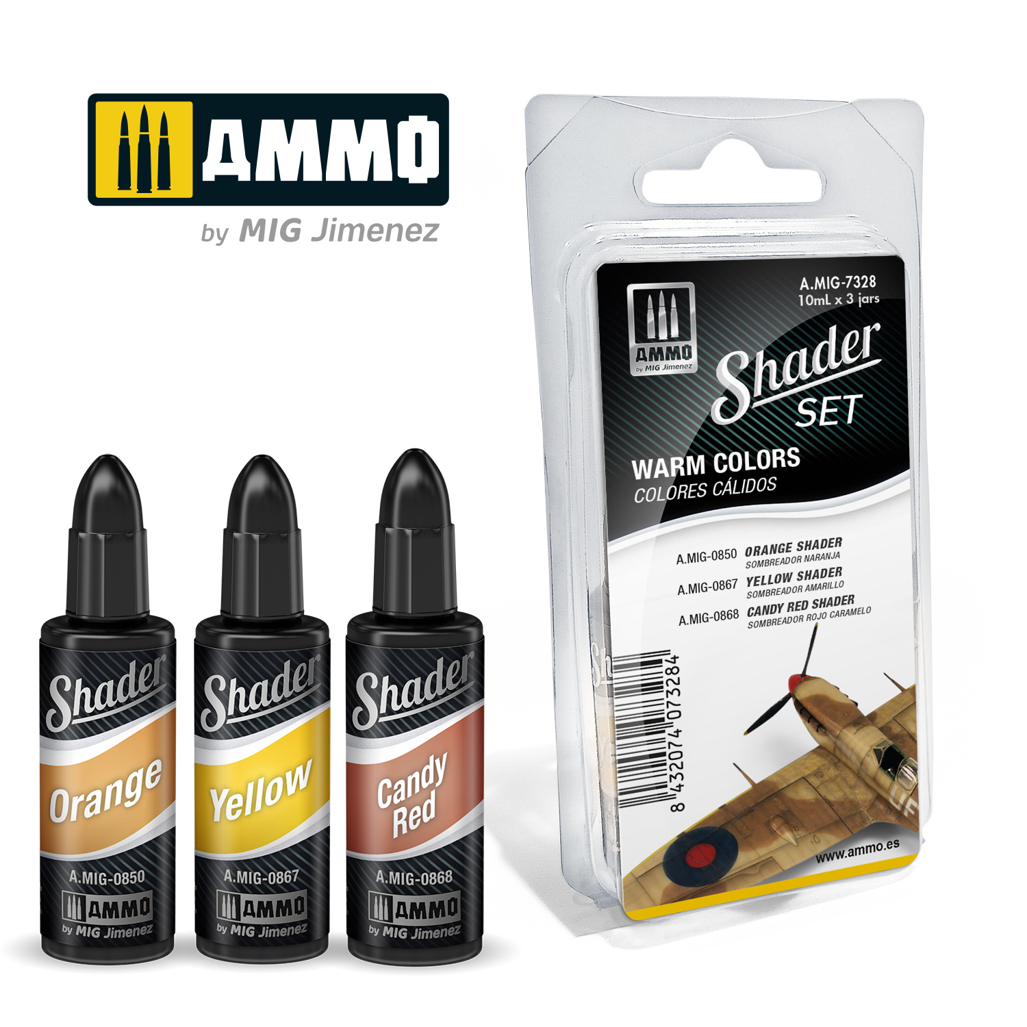 Ammo by Mig Jimenez Shader Set Warm Colors - Ammo by Mig Jimenez - A.MIG-7328