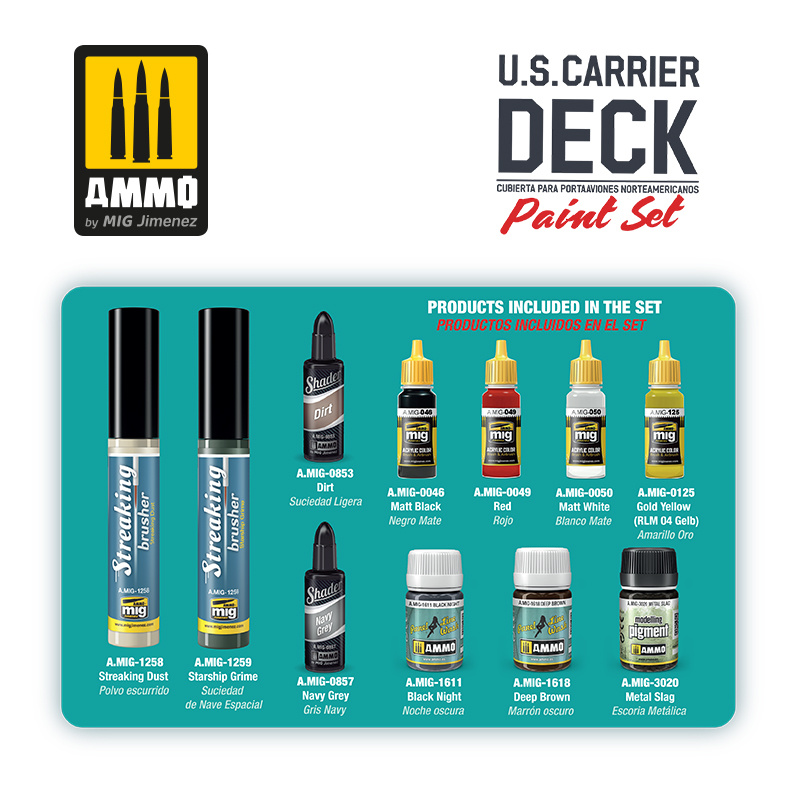 Ammo by Mig Jimenez U.S. Carrier Deck Paint Set - Ammo by Mig Jimenez - A.MIG-7457