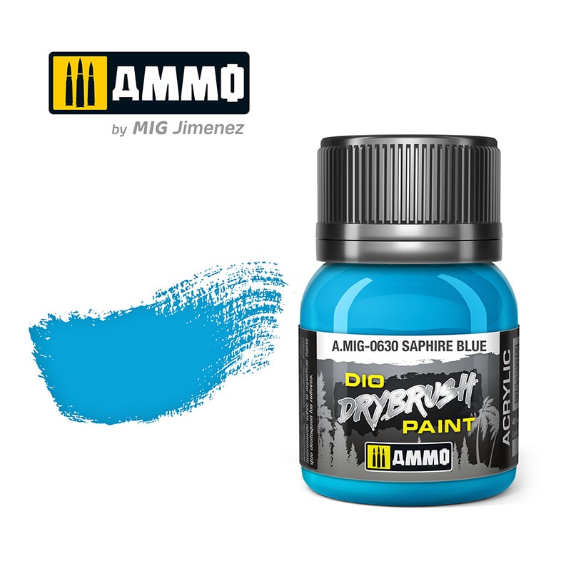 Ammo by Mig Jimenez Drybrush Saphire Blue - 40ml - Ammo by Mig Jimenez - A.MIG-0630