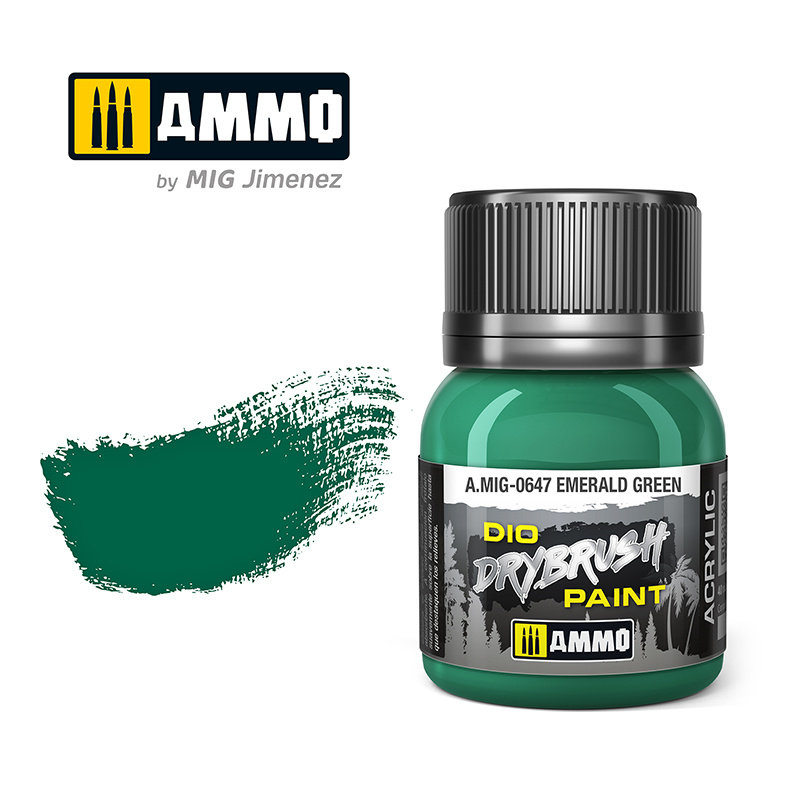 Ammo by Mig Jimenez Drybrush Emerald Green - 40ml - Ammo by Mig Jimenez - A.MIG-0647