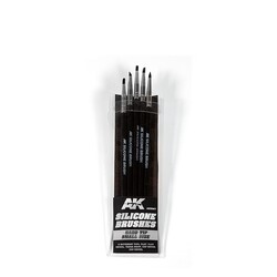 Set Of 5 Silicone Brushes Hard Tip Small - AK-Interactive - AK-9087