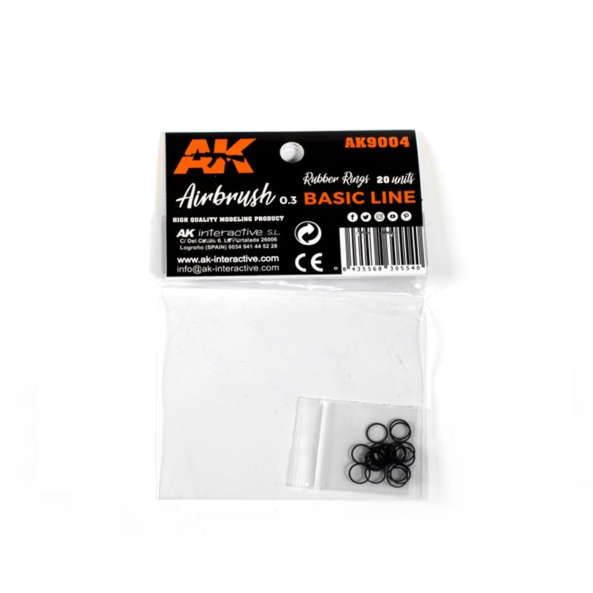 AK-Interactive Rubber Rings - 20 Stuks (Airbrush Basic Line 0.3) - AK-Interactive - AK-9004