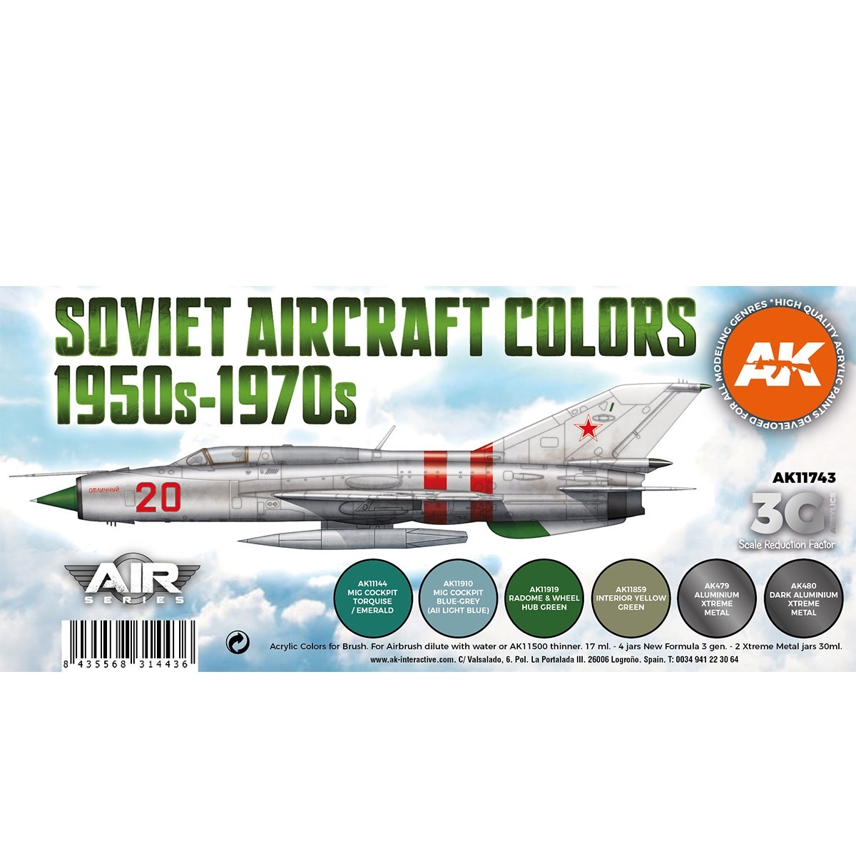 AK-Interactive Soviet Aircraft Colors 1950s-1970s Set - AK-Interactive - AK-11743