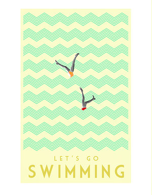 MARTA BARCIKOWSKA A3 Print - Let's Go Swimming