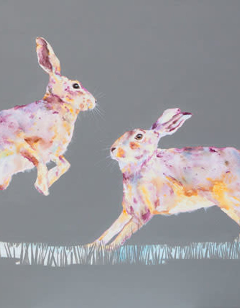 LORRAINE FLETCHER ART STUDIO Framed Print - "Frolics" Hare