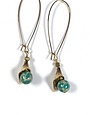 K KAJOUX Apache Green Petal Long Earrings